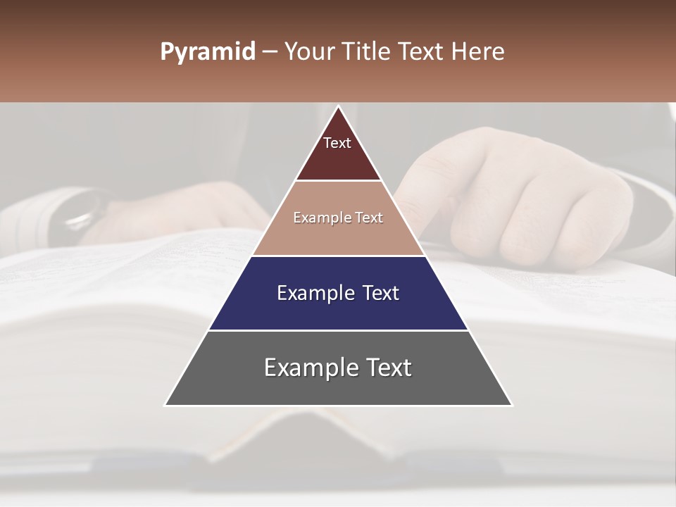A Man In A Suit Is Pointing At A Book PowerPoint Template
