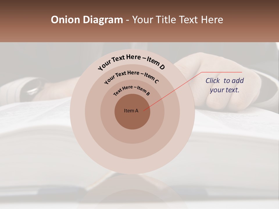 A Man In A Suit Is Pointing At A Book PowerPoint Template