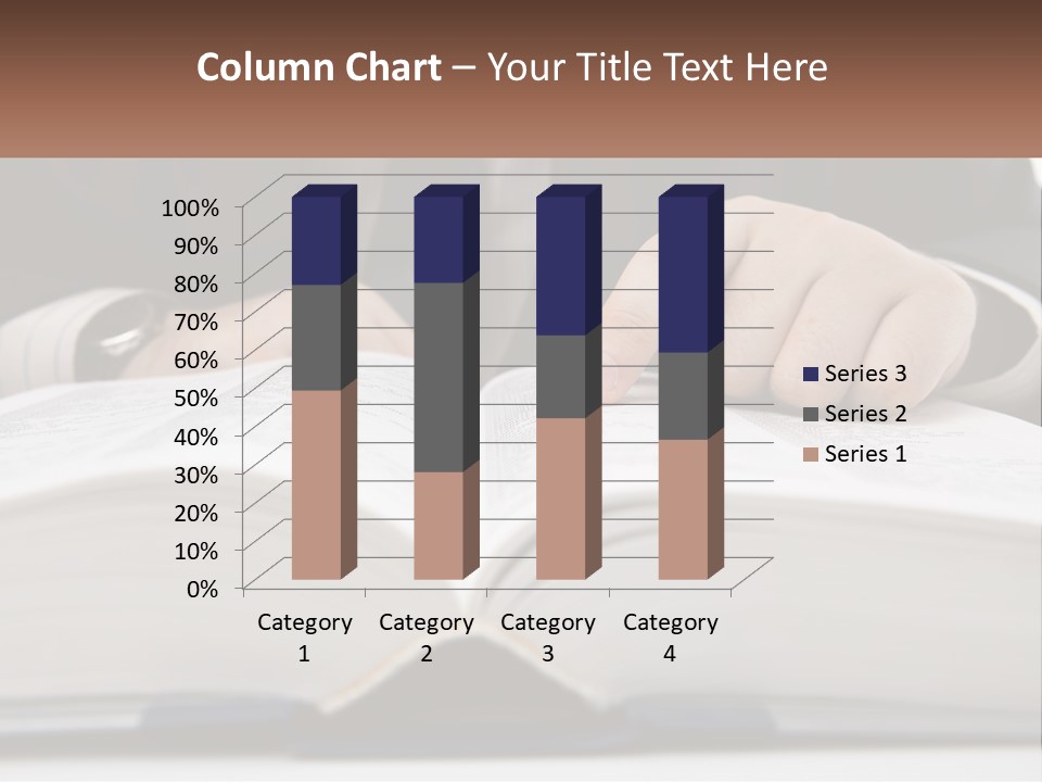 A Man In A Suit Is Pointing At A Book PowerPoint Template