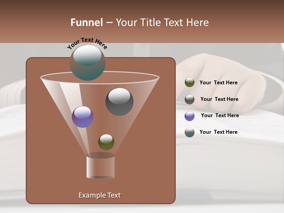 A Man In A Suit Is Pointing At A Book PowerPoint Template