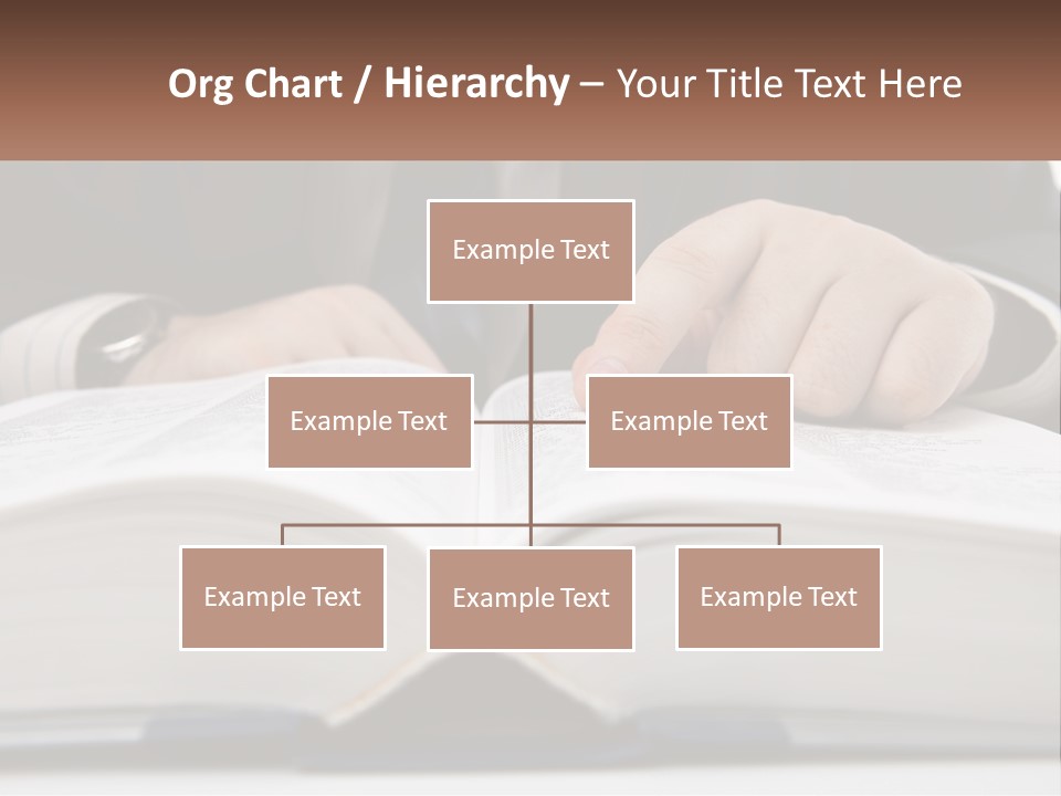 A Man In A Suit Is Pointing At A Book PowerPoint Template