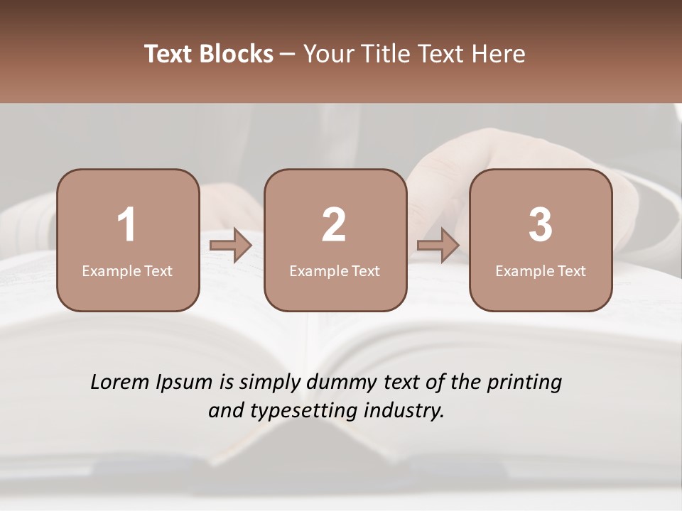 A Man In A Suit Is Pointing At A Book PowerPoint Template