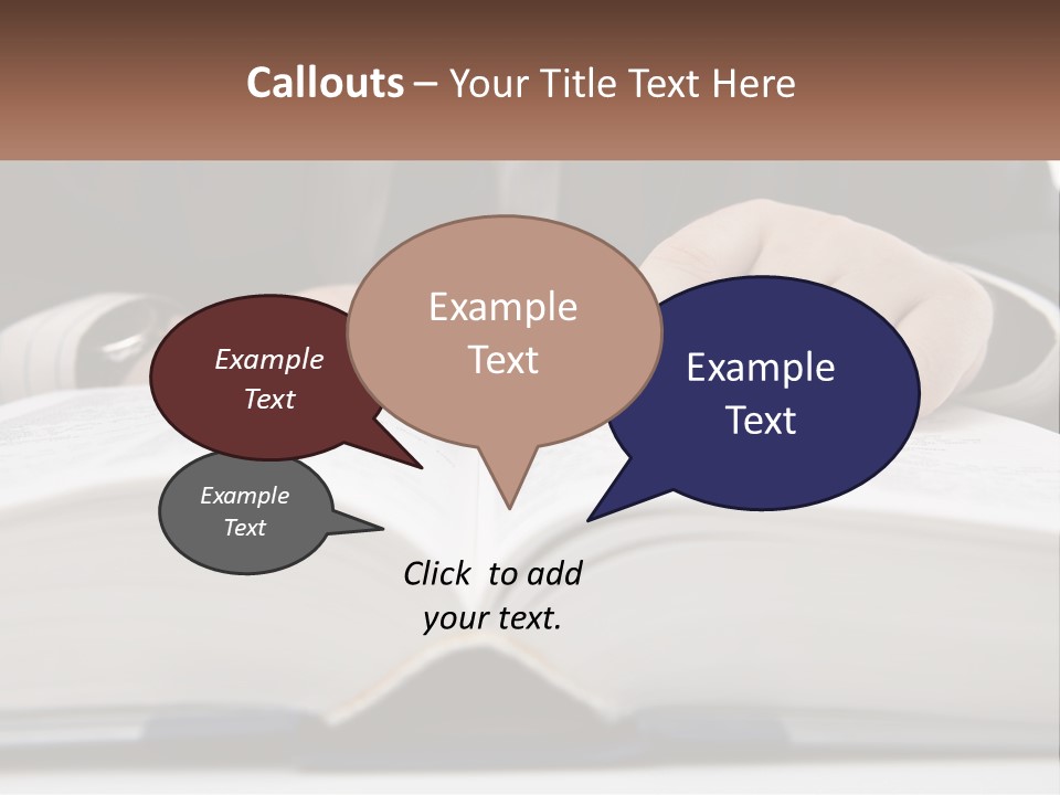 A Man In A Suit Is Pointing At A Book PowerPoint Template