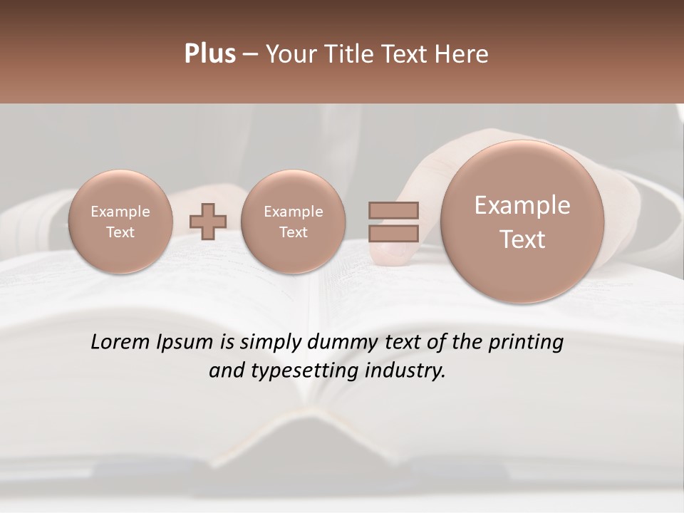 A Man In A Suit Is Pointing At A Book PowerPoint Template