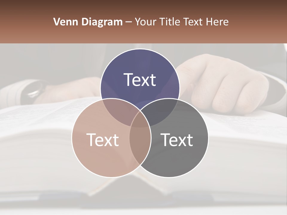 A Man In A Suit Is Pointing At A Book PowerPoint Template