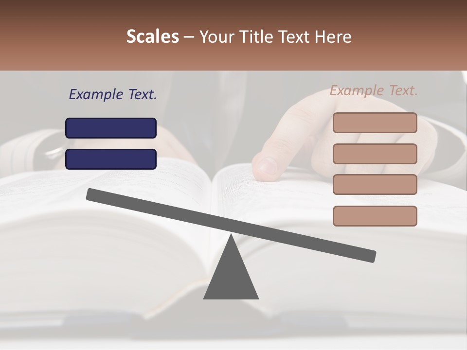 A Man In A Suit Is Pointing At A Book PowerPoint Template