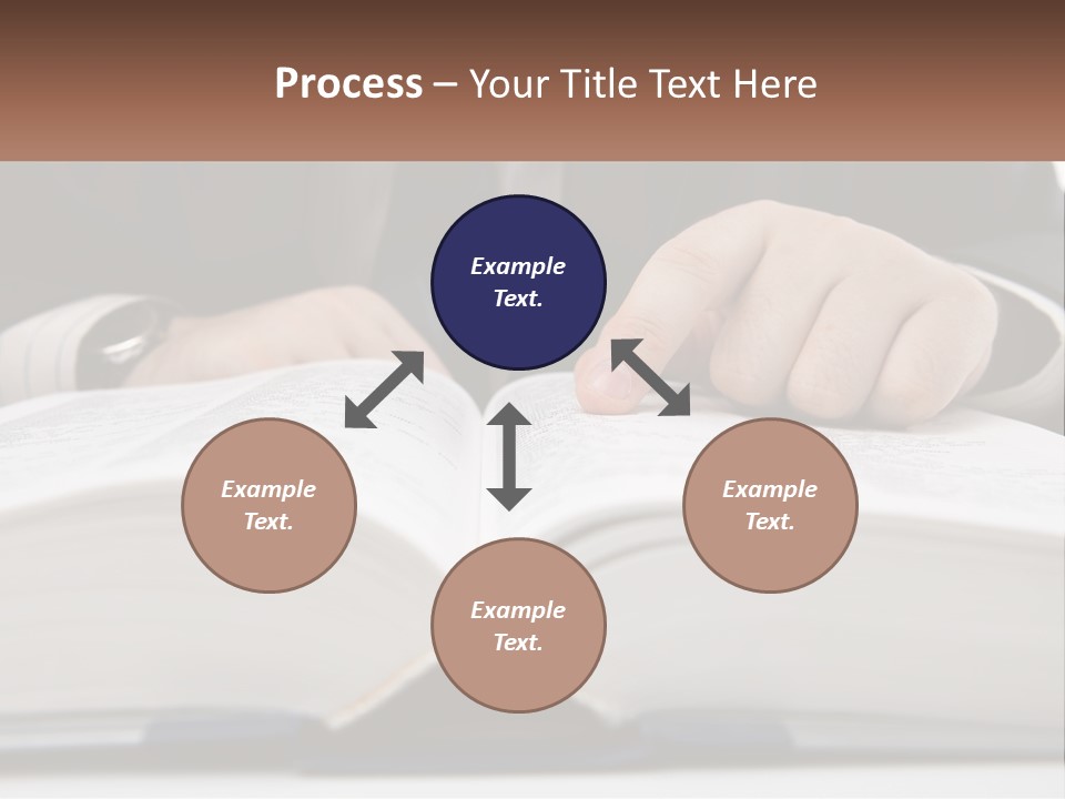 A Man In A Suit Is Pointing At A Book PowerPoint Template
