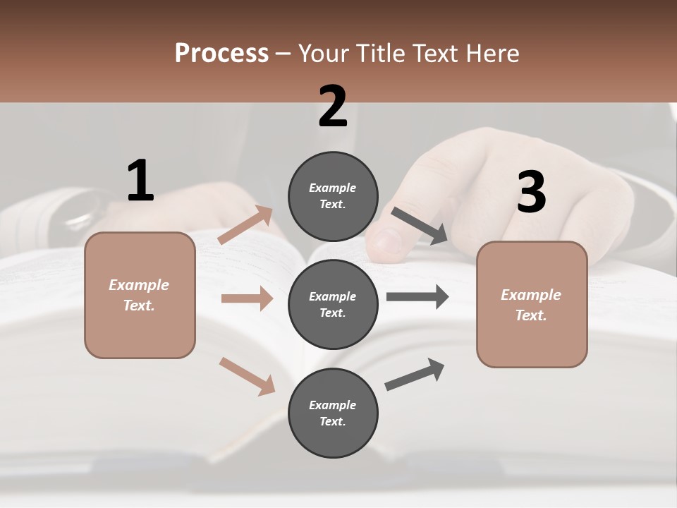 A Man In A Suit Is Pointing At A Book PowerPoint Template