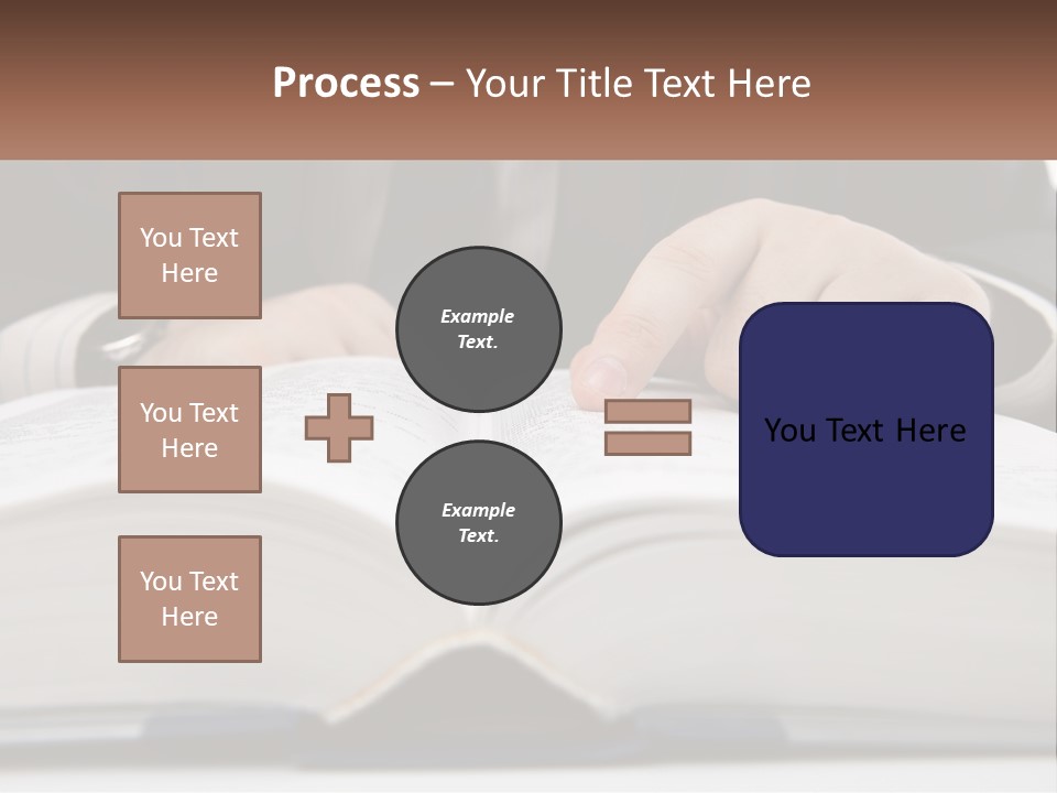 A Man In A Suit Is Pointing At A Book PowerPoint Template