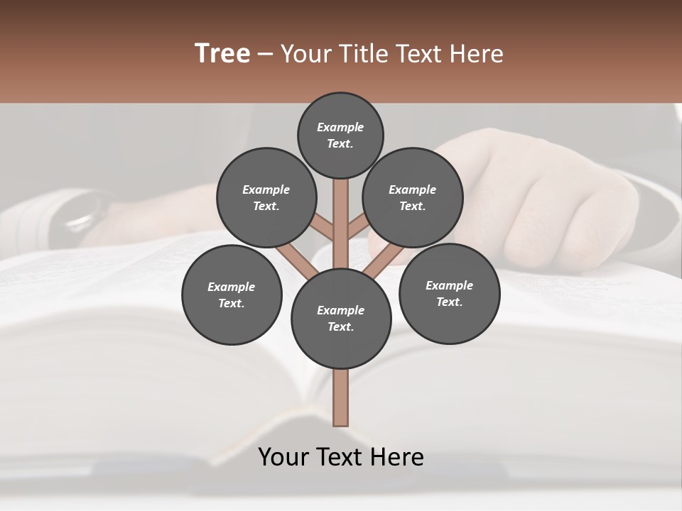 A Man In A Suit Is Pointing At A Book PowerPoint Template