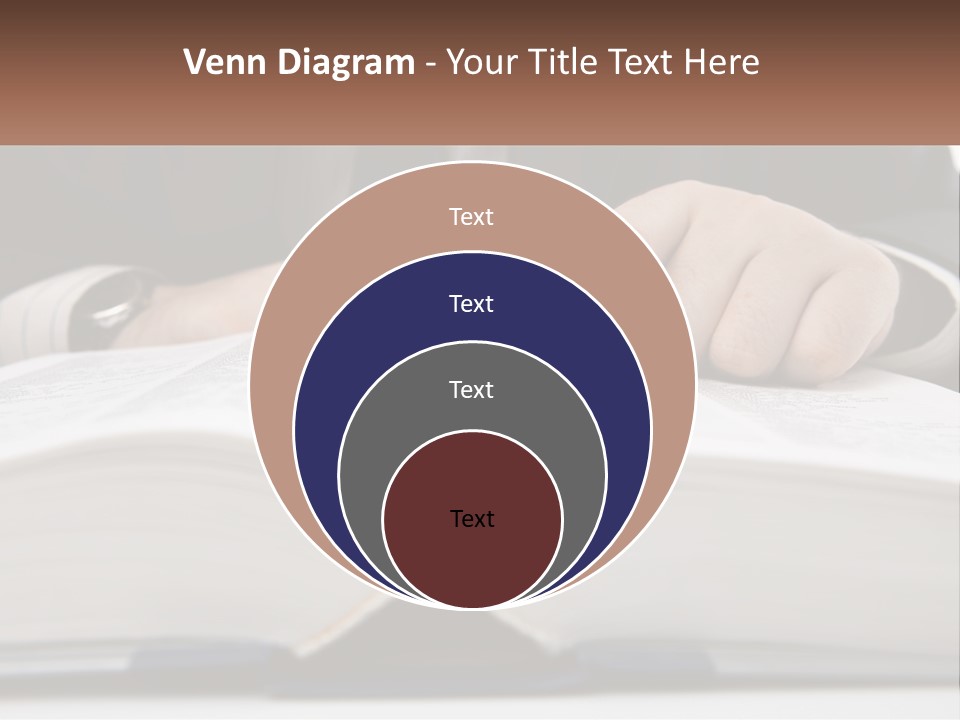 A Man In A Suit Is Pointing At A Book PowerPoint Template