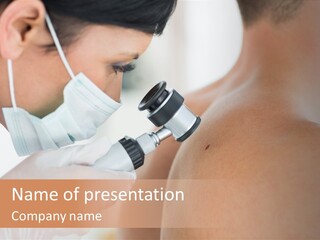 A Man Wearing A Mask And Holding A Microscope PowerPoint Template