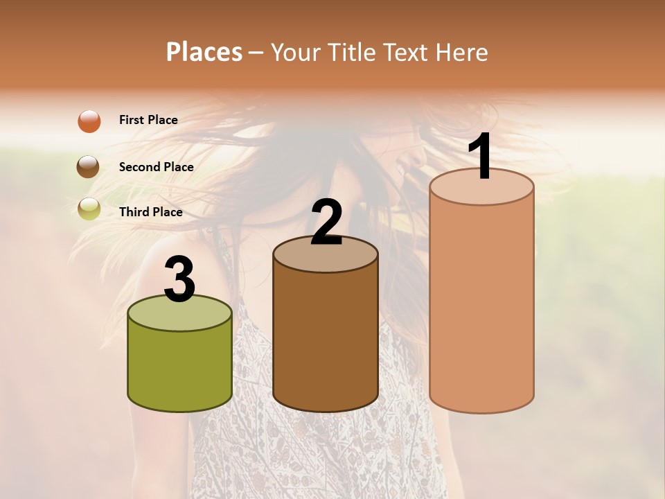 A Woman With Her Hair Blowing In The Wind PowerPoint Template