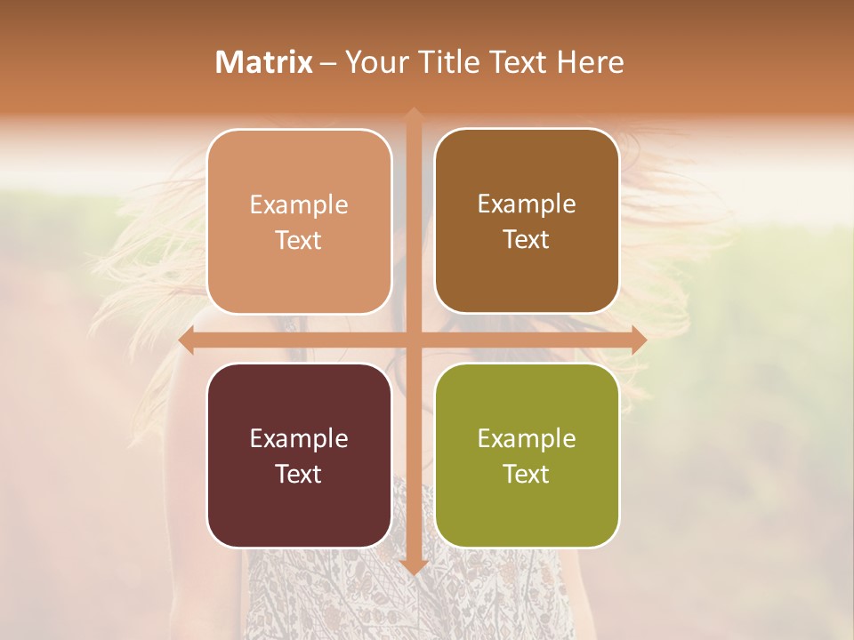 A Woman With Her Hair Blowing In The Wind PowerPoint Template