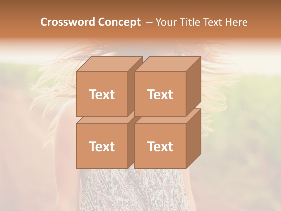 A Woman With Her Hair Blowing In The Wind PowerPoint Template