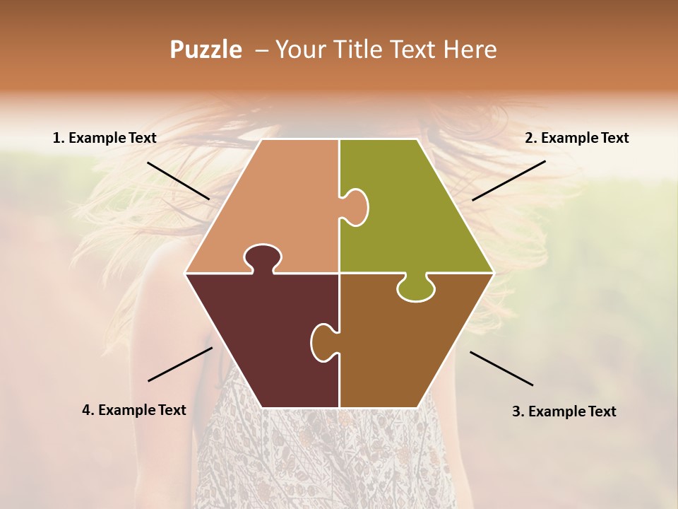 A Woman With Her Hair Blowing In The Wind PowerPoint Template