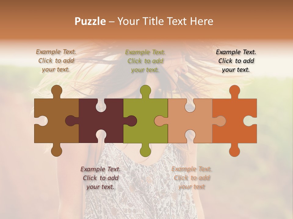 A Woman With Her Hair Blowing In The Wind PowerPoint Template