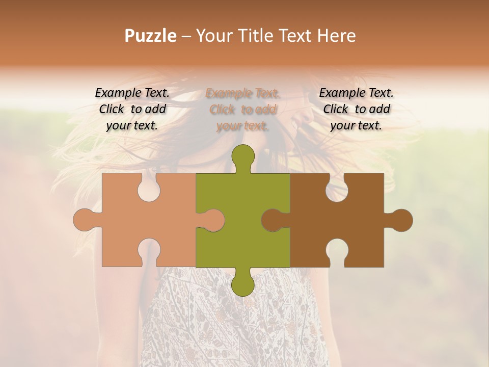 A Woman With Her Hair Blowing In The Wind PowerPoint Template