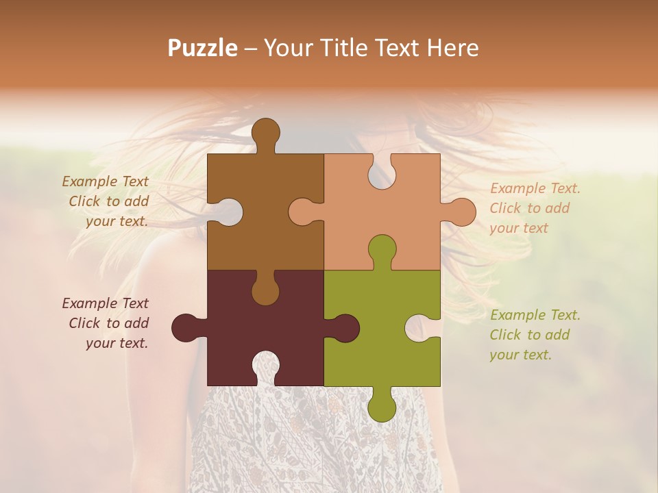 A Woman With Her Hair Blowing In The Wind PowerPoint Template