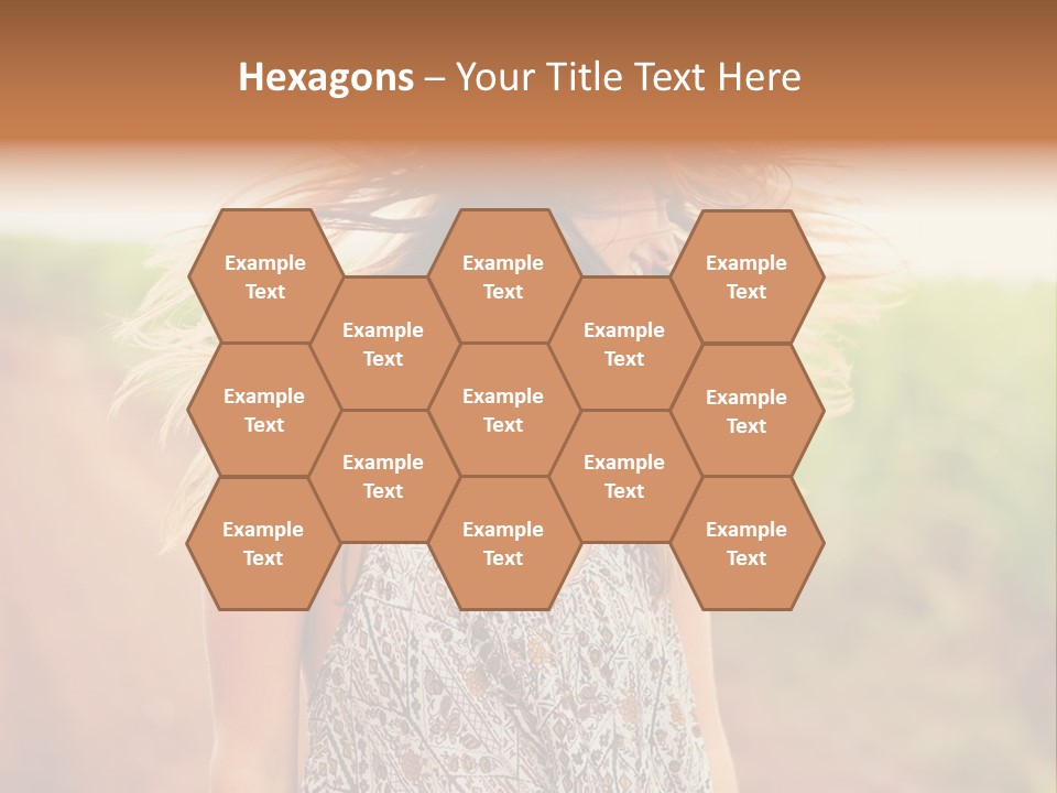 A Woman With Her Hair Blowing In The Wind PowerPoint Template