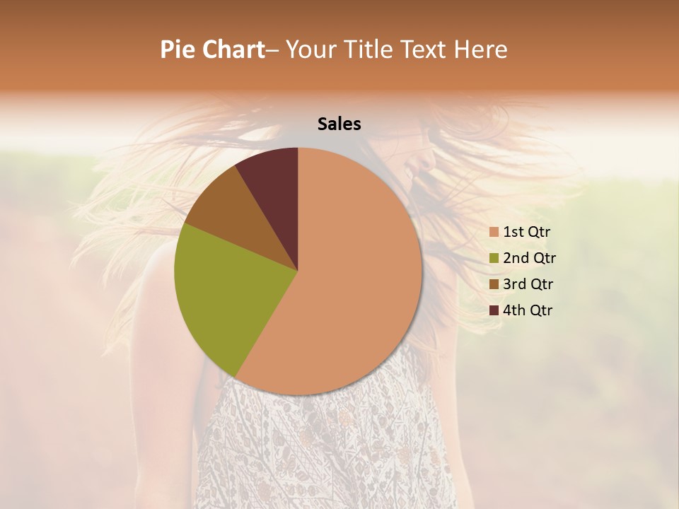 A Woman With Her Hair Blowing In The Wind PowerPoint Template