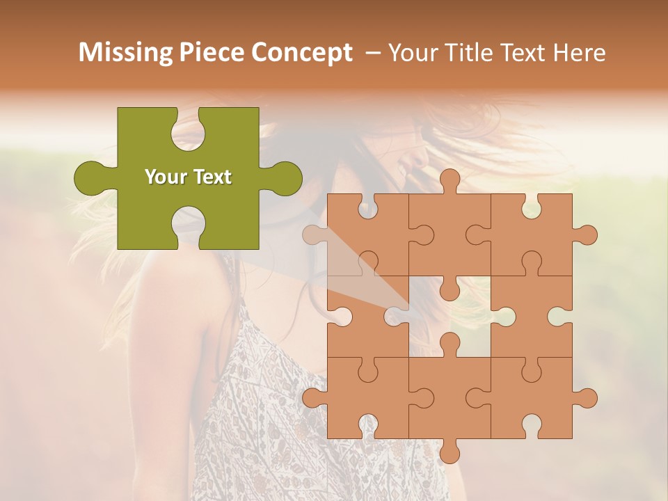 A Woman With Her Hair Blowing In The Wind PowerPoint Template