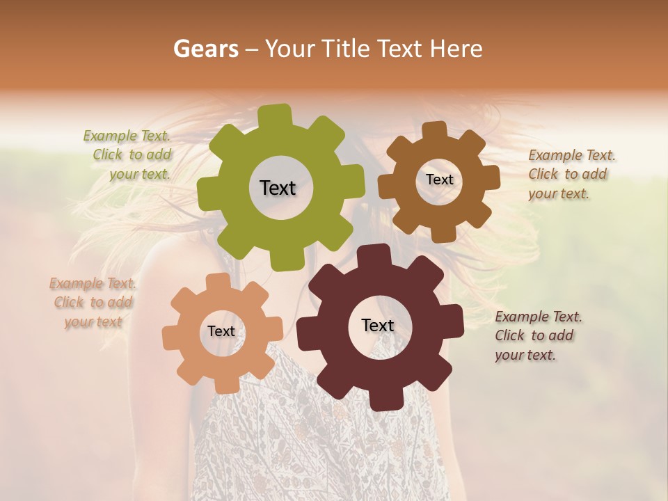 A Woman With Her Hair Blowing In The Wind PowerPoint Template