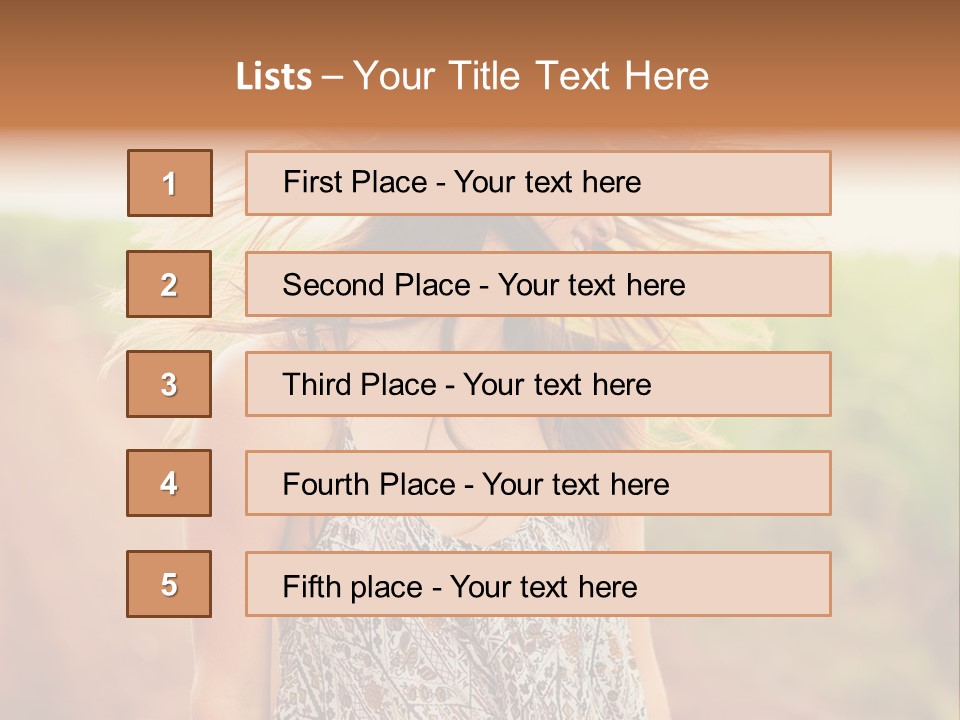 A Woman With Her Hair Blowing In The Wind PowerPoint Template