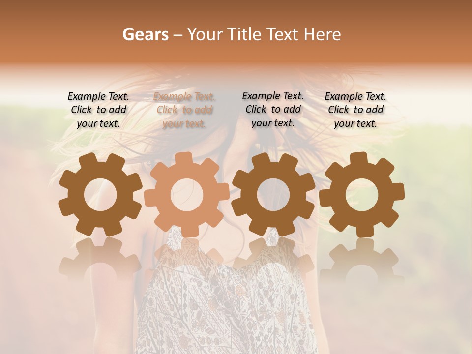 A Woman With Her Hair Blowing In The Wind PowerPoint Template