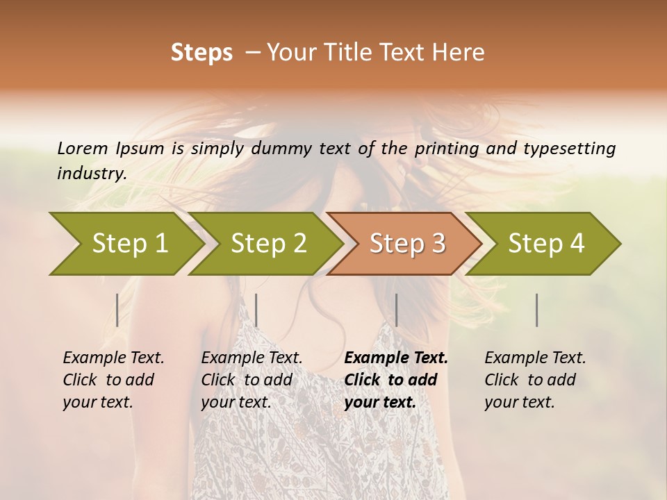 A Woman With Her Hair Blowing In The Wind PowerPoint Template