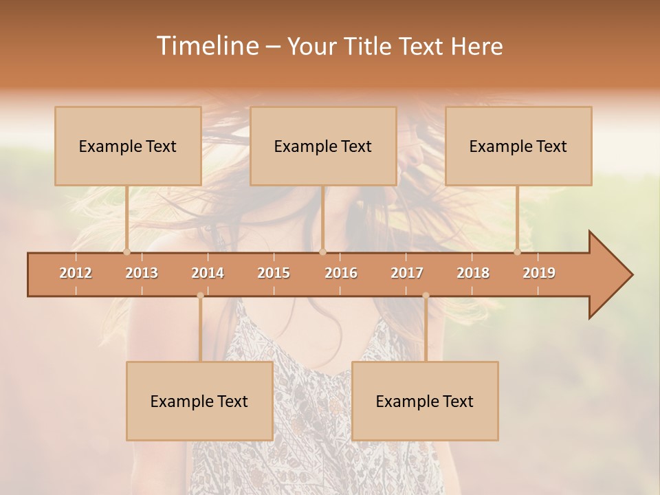 A Woman With Her Hair Blowing In The Wind PowerPoint Template