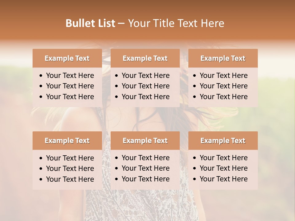 A Woman With Her Hair Blowing In The Wind PowerPoint Template