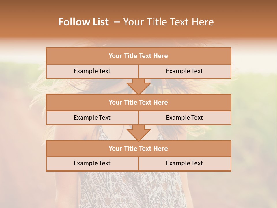 A Woman With Her Hair Blowing In The Wind PowerPoint Template