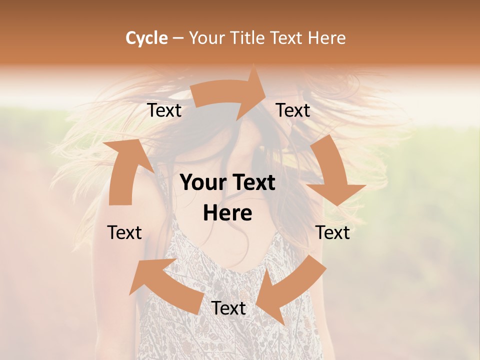 A Woman With Her Hair Blowing In The Wind PowerPoint Template