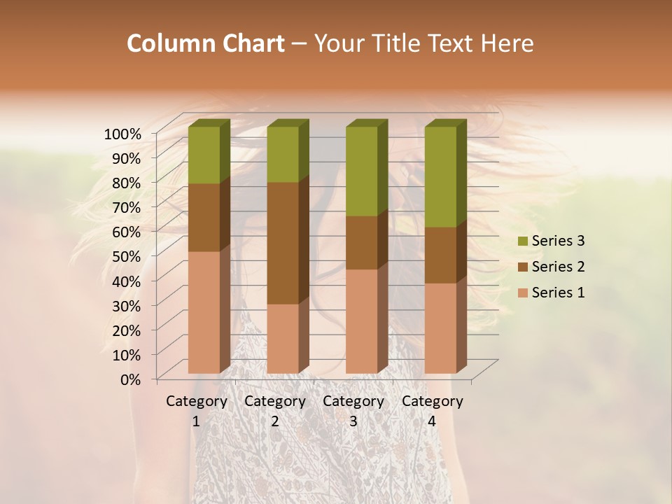 A Woman With Her Hair Blowing In The Wind PowerPoint Template