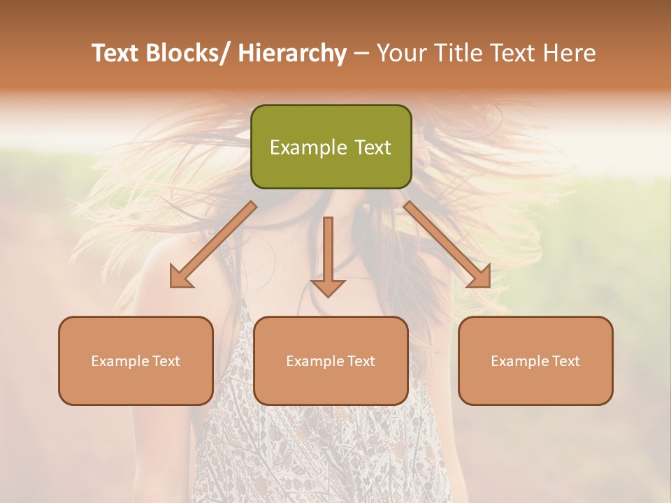 A Woman With Her Hair Blowing In The Wind PowerPoint Template