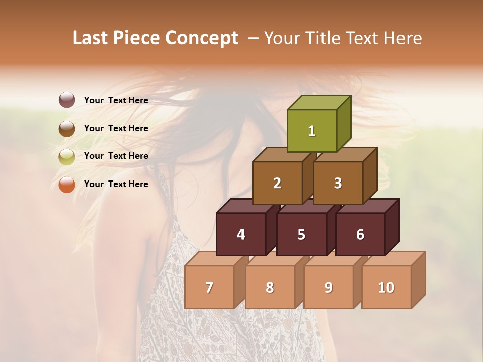 A Woman With Her Hair Blowing In The Wind PowerPoint Template