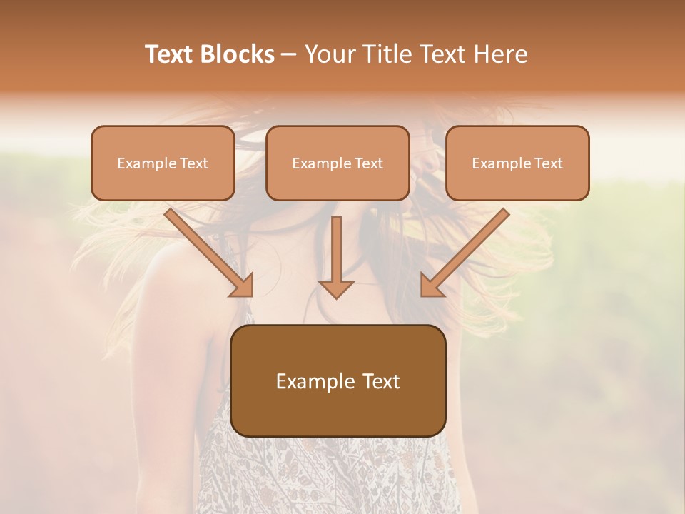 A Woman With Her Hair Blowing In The Wind PowerPoint Template