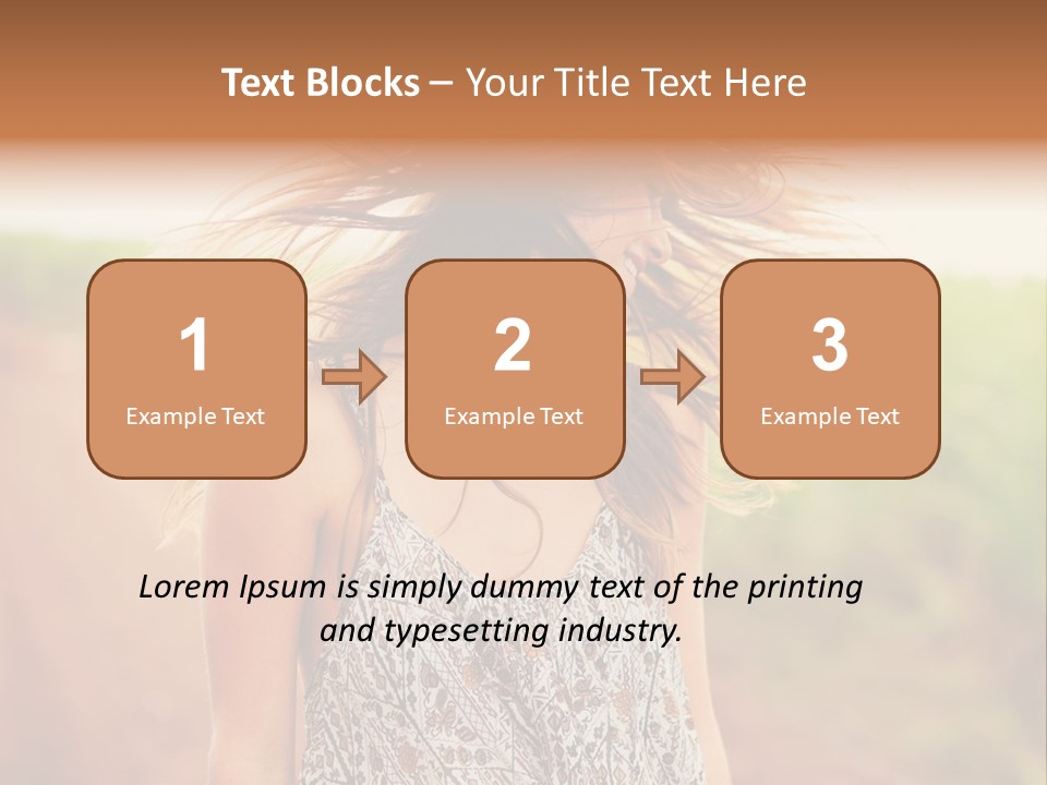 A Woman With Her Hair Blowing In The Wind PowerPoint Template