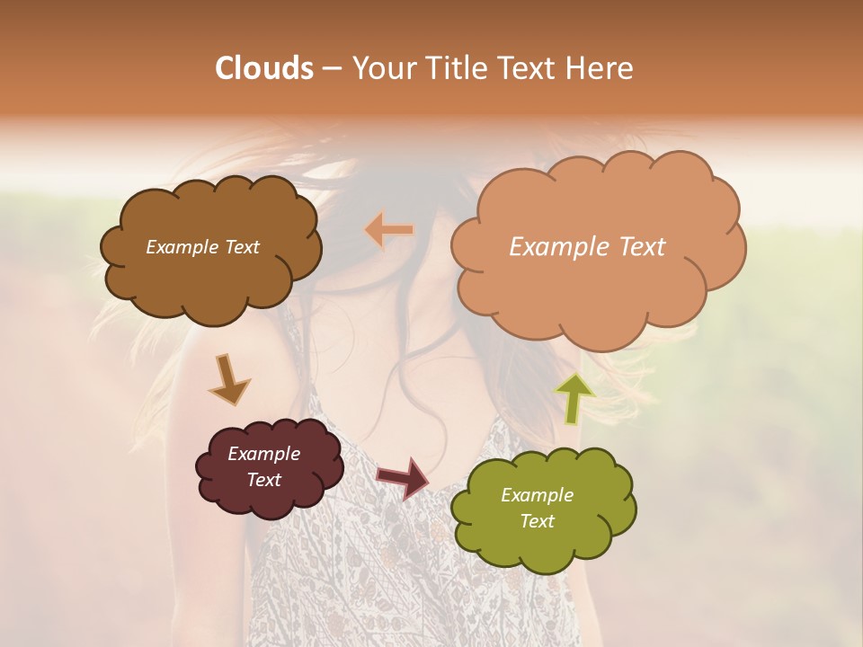 A Woman With Her Hair Blowing In The Wind PowerPoint Template