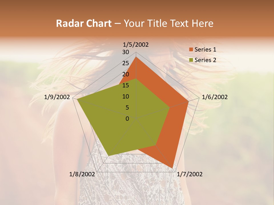 A Woman With Her Hair Blowing In The Wind PowerPoint Template