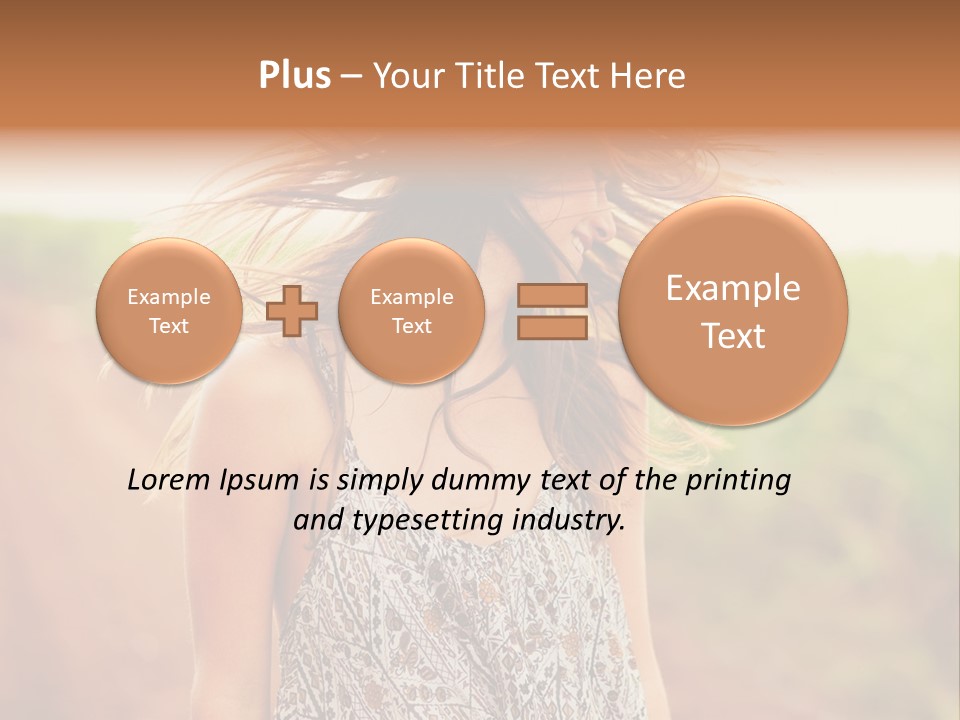 A Woman With Her Hair Blowing In The Wind PowerPoint Template