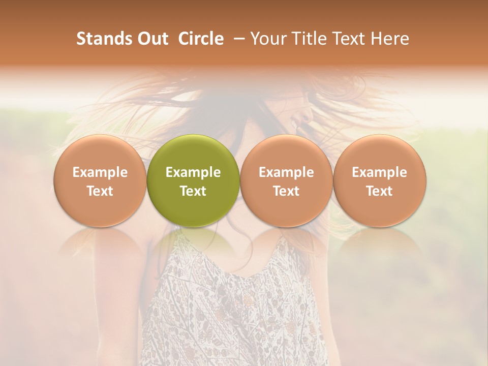 A Woman With Her Hair Blowing In The Wind PowerPoint Template