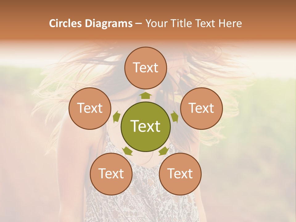 A Woman With Her Hair Blowing In The Wind PowerPoint Template