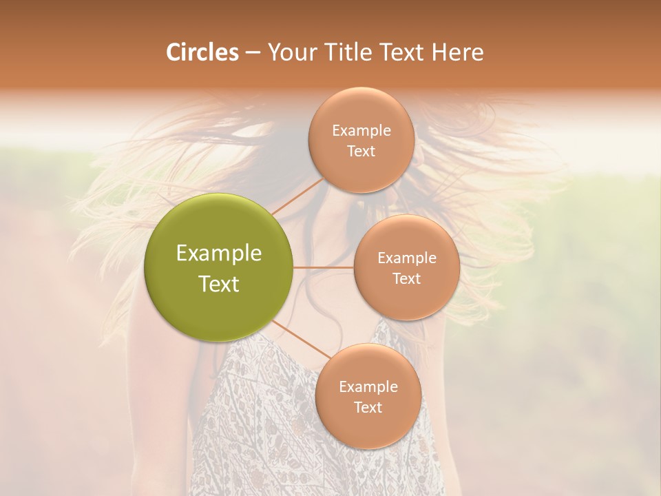 A Woman With Her Hair Blowing In The Wind PowerPoint Template