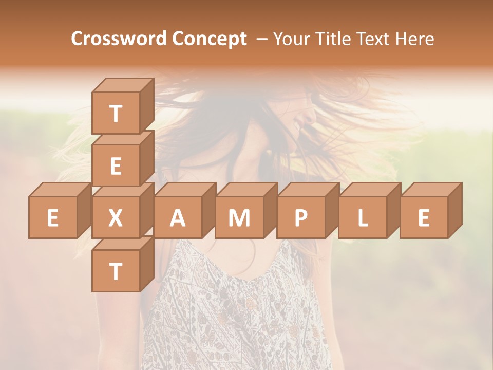 A Woman With Her Hair Blowing In The Wind PowerPoint Template