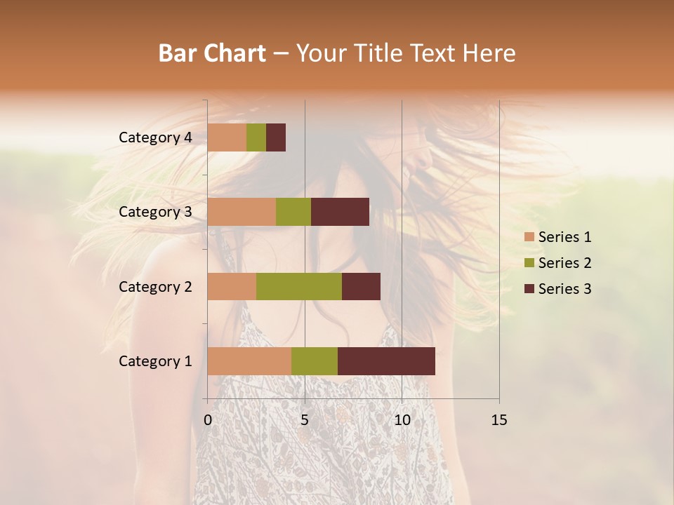 A Woman With Her Hair Blowing In The Wind PowerPoint Template