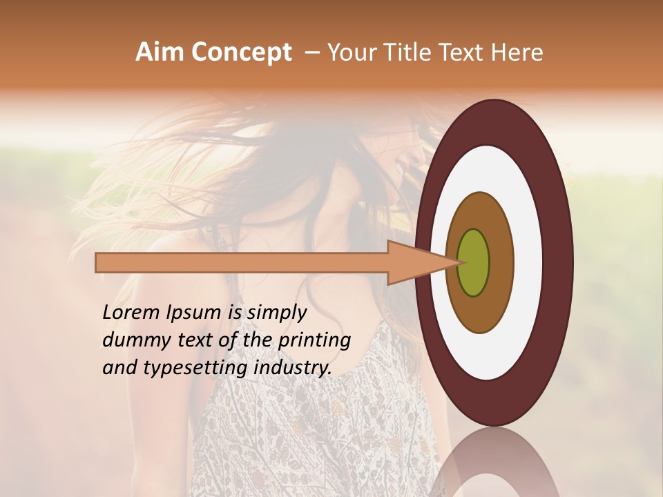 A Woman With Her Hair Blowing In The Wind PowerPoint Template