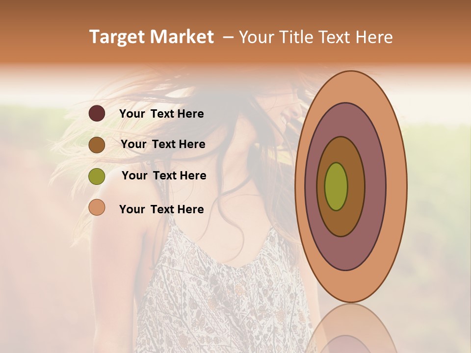 A Woman With Her Hair Blowing In The Wind PowerPoint Template