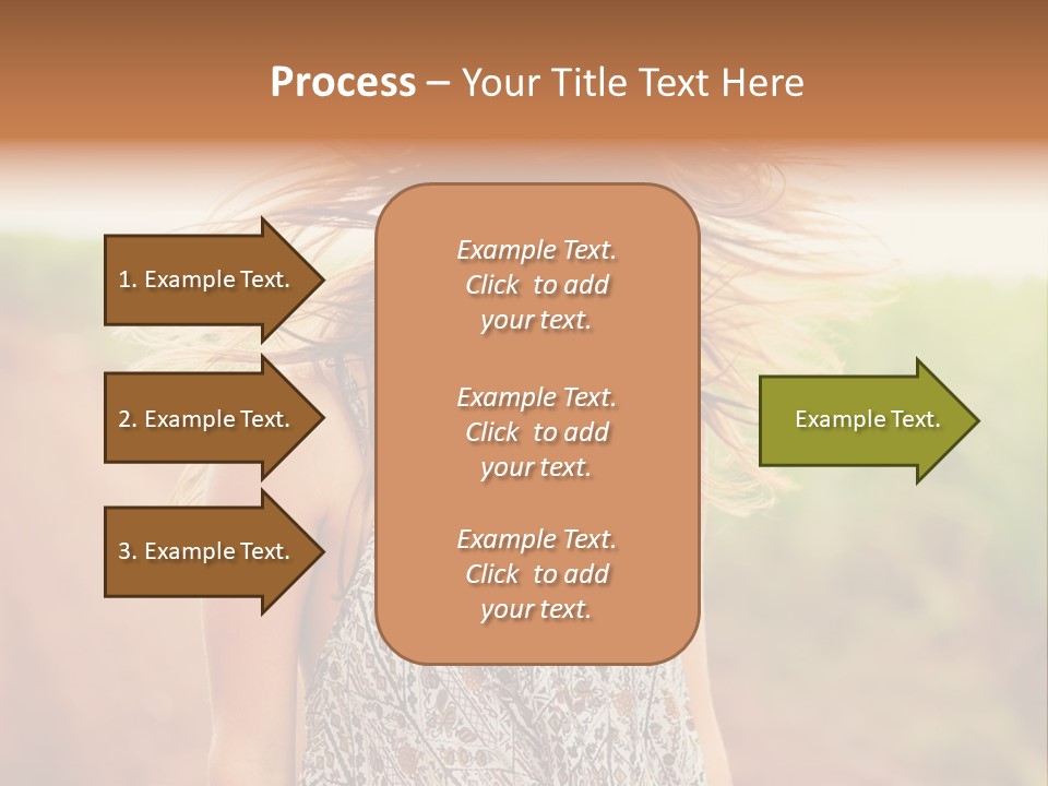 A Woman With Her Hair Blowing In The Wind PowerPoint Template